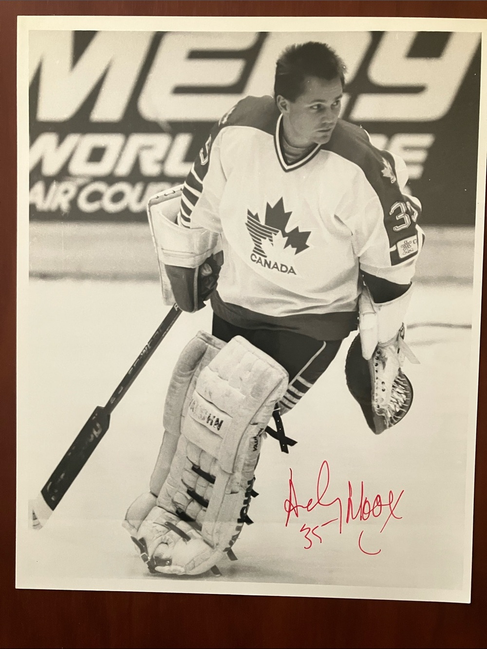 Signed Team Canada Andy Moog 8x10” Photo